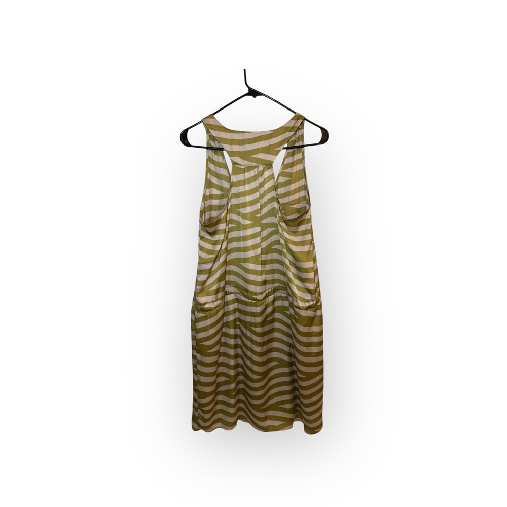 Bar III Green and Cream Zebra Print Racerback Mini Dress - Size XL - Picture 3 of 5